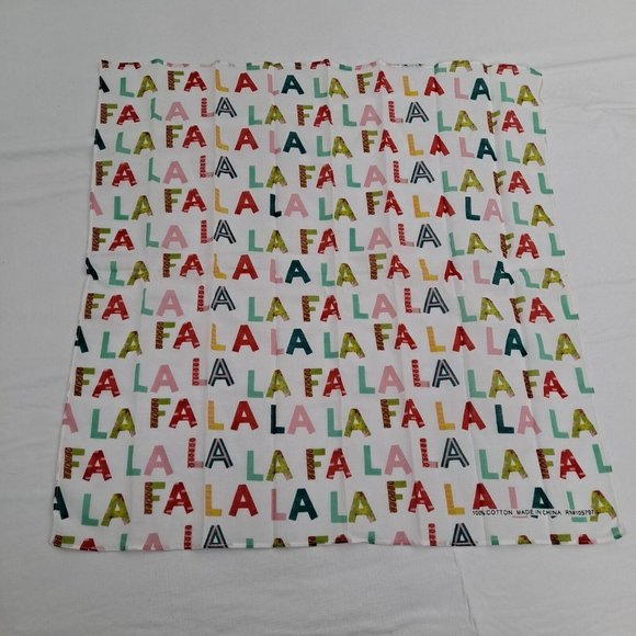 FA LA LA LA Christmas Song Holiday Bandana Cotton 21 x 21 inch - Picture 1 of 10